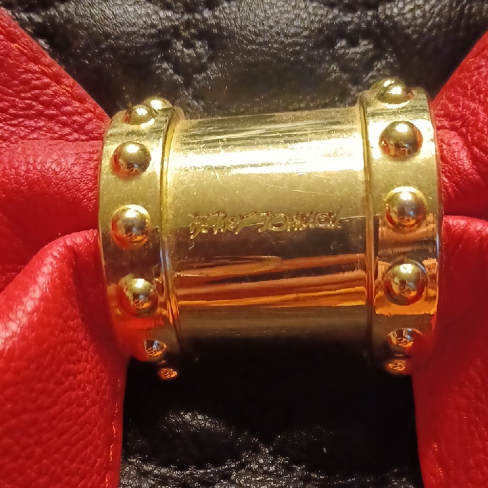 Betsey Johnson Black Satchel with Red Bow and Gold Accent - Picture 9 of 9